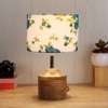 Eudora Multicolour Fabric Shade Table Lamp with Natural Wooden Base