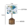 Eudora Multicolour Fabric Shade Table Lamp with Natural Wooden Base