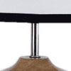Joan Multicolour Fabric Shade Table Lamp with Natural Wooden Base