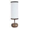 Nadine Multicolour Fabric Shade Table Lamp with Natural Wooden Base