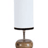 Nadine Multicolour Fabric Shade Table Lamp with Natural Wooden Base
