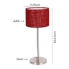 Kody Maroon Natural Fiber Shade Table Lamp with Steel Steel Base