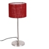 Kody Maroon Natural Fiber Shade Table Lamp with Steel Steel Base
