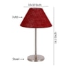 Cedric Maroon Natural Fiber Shade Table Lamp with Steel Steel Base