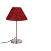 Cedric Maroon Natural Fiber Shade Table Lamp with Steel Steel Base