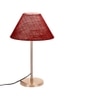 Cedric Maroon Natural Fiber Shade Table Lamp with Steel Steel Base