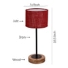 Jaxen Maroon Natural Fiber Shade Table Lamp with Natural Wood & Iron Base