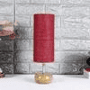 Norah Maroon Natural Fiber Shade Table Lamp with Natural Wooden Base