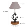 Sabrina Grey cotton Table lamp with Wood & Iron Base
