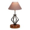 Sabrina Grey cotton Table lamp with Wood & Iron Base