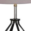 Sabrina Grey cotton Table lamp with Wood & Iron Base
