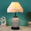 Ryan Vintage off-white Glass Shade Table lamp with Iron Base