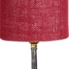 Kirby Maroon Jute table lamp with brown wood base