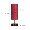 Kirby Maroon Jute table lamp with brown wood base