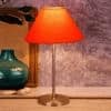 Alistair Orange Fabric Shade Table Lamp with Steel Steel Base