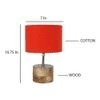 Wainwright Orange Fabric Shade Table Lamp with Natural Wooden Base
