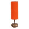 Maryse Orange Fabric Shade Table Lamp with Natural Wooden Base