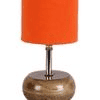 Maryse Orange Fabric Shade Table Lamp with Natural Wooden Base