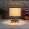 Cheney Off White Fabric Shade Table Lamp with Gold Metal Base