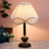 Trace Off White Fabric Shade Table Lamp with Black Iron Base
