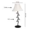 Kace Off White Fabric Shade Table Lamp with Black Iron Base