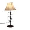 Kace Off White Fabric Shade Table Lamp with Black Iron Base