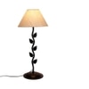 Enoch Off White Fabric Shade Table Lamp with Black Iron Base
