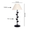 Enoch Off White Fabric Shade Table Lamp with Black Iron Base