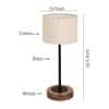 Jad Off White Fabric Shade Table Lamp with Natural Wood & Iron Base