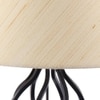 Colston Off White Fabric Shade Table Lamp with Black Iron Base