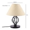 Colston Off White Fabric Shade Table Lamp with Black Iron Base