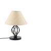 Colston Off White Fabric Shade Table Lamp with Black Iron Base