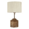 Curtis Off White Fabric Shade Table Lamp with Natural Wooden Base