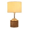 Curtis Off White Fabric Shade Table Lamp with Natural Wooden Base