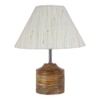 Iris Off White Fabric Shade Table Lamp with Natural Wooden Base