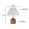 Iris Off White Fabric Shade Table Lamp with Natural Wooden Base