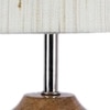 Iris Off White Fabric Shade Table Lamp with Natural Wooden Base