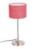 Salvatore Pink Natural Fiber Shade Table Lamp with Steel Steel Base