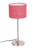 Salvatore Pink Natural Fiber Shade Table Lamp with Steel Steel Base