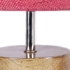 Camille Pink Natural Fiber Shade Table Lamp with Natural Wooden Base