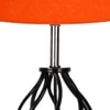 Angela Orange cotton Table lamp with Wood & Iron Base