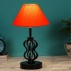 Michelle Orange cotton Table lamp with Iron Base
