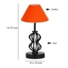 Michelle Orange cotton Table lamp with Iron Base