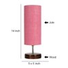 Kipper Pink Jute table lamp with brown wood base