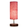 Kipper Pink Jute table lamp with brown wood base