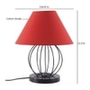 Mabry Red Fabric Shade Table Lamp with Black Iron Base
