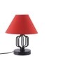 Clive Red Fabric Shade Table Lamp with Black Iron Base