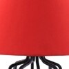 Clive Red Fabric Shade Table Lamp with Black Iron Base