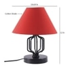 Clive Red Fabric Shade Table Lamp with Black Iron Base