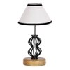 Gabriela Multicolor cotton Table lamp with Wood & Iron Base